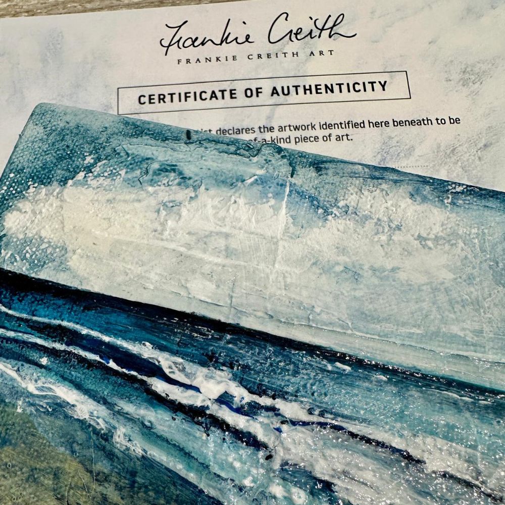Coastal 3 Mini Original Acrylic Painting by Frankie Creith Northern Ireland (Certificate)