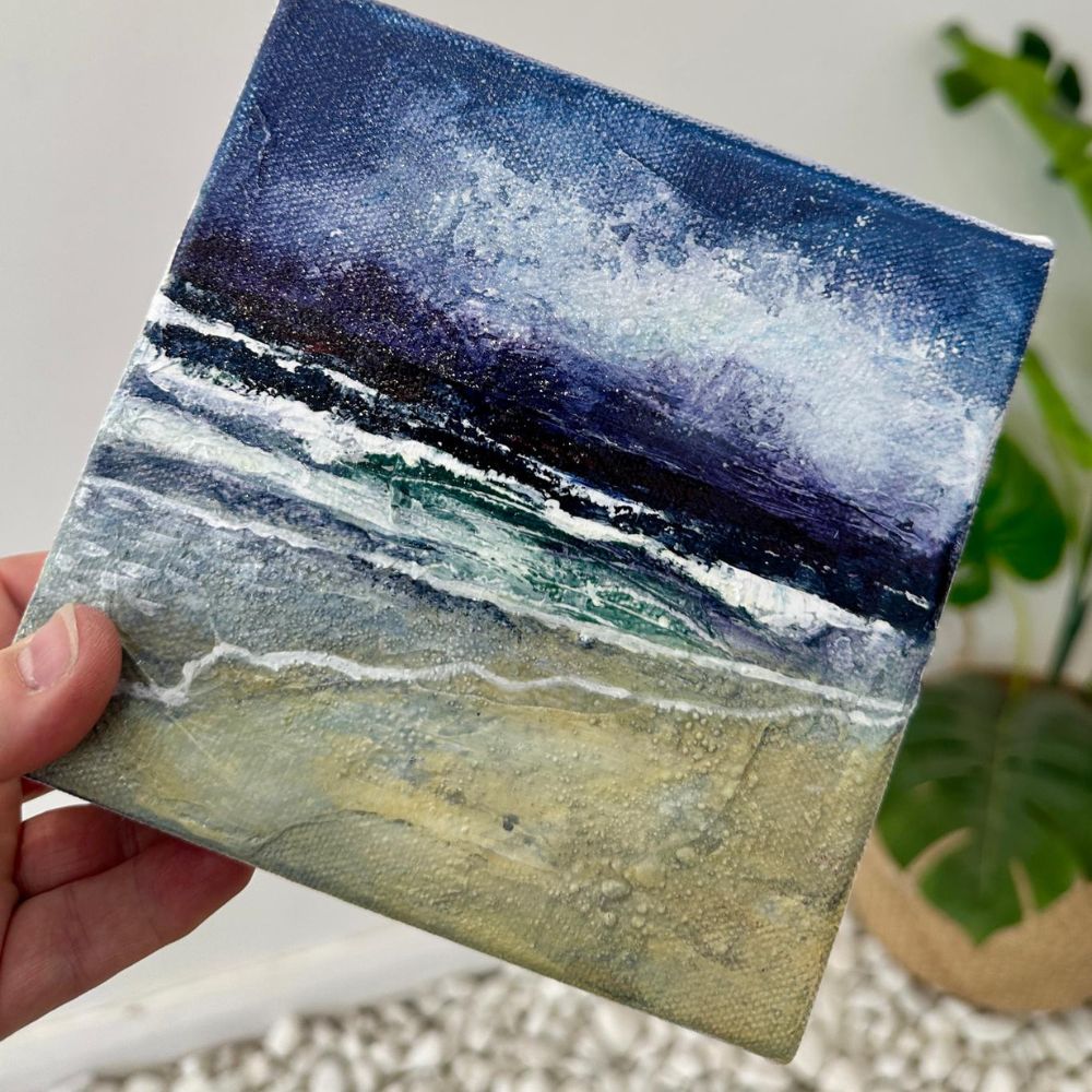 Coastal 4 Mini Original Acrylic Painting by Frankie Creith Northern Ireland 