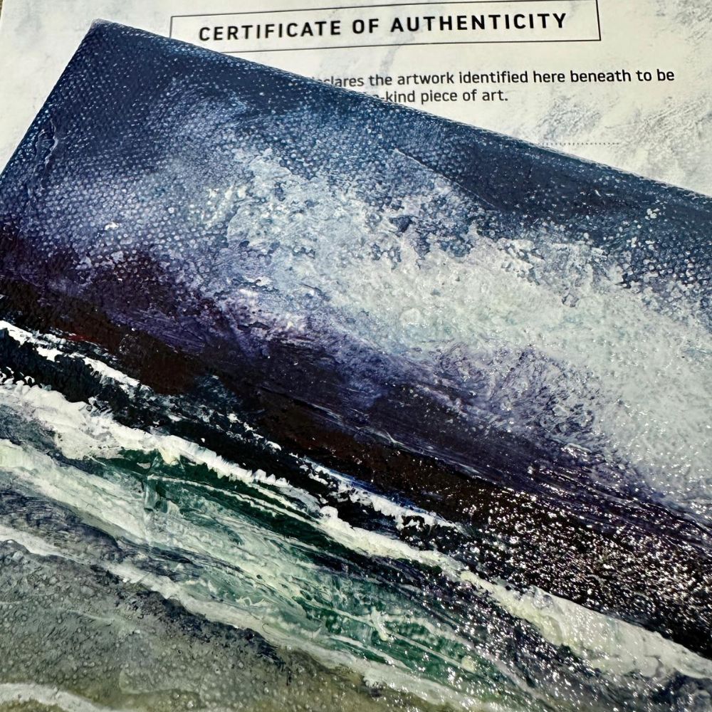 Coastal 4 Mini Original Acrylic Painting by Frankie Creith Northern Ireland (Certificate)