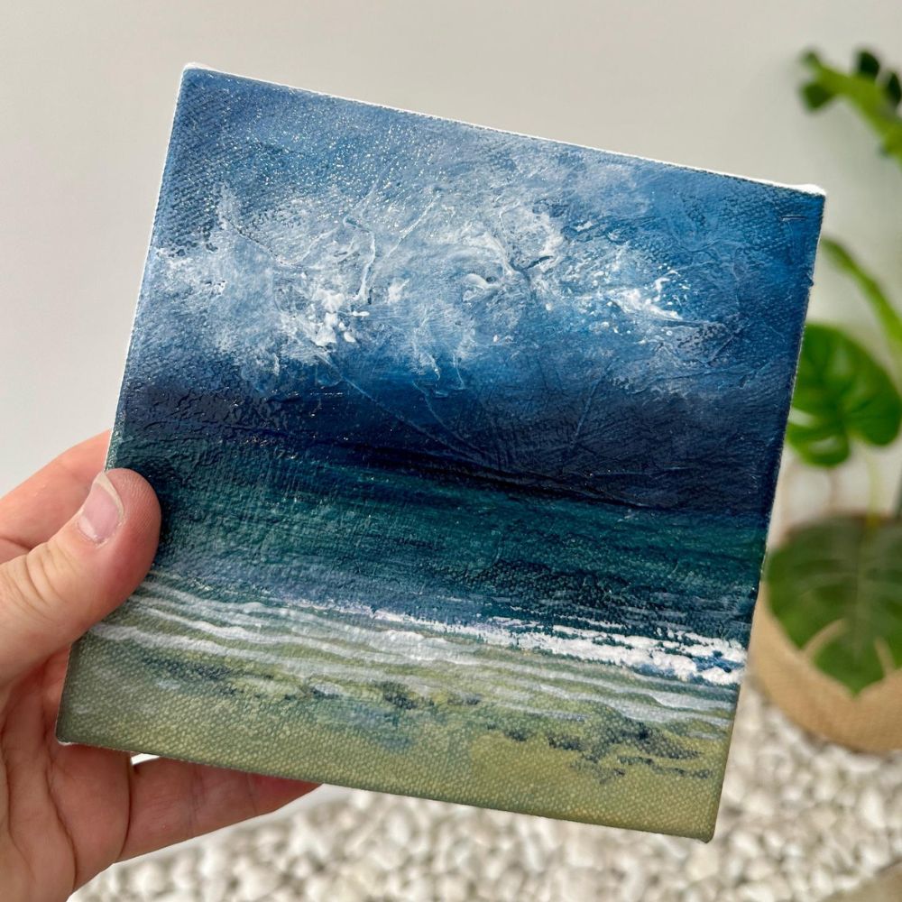 Coastal 5 Mini Original Acrylic Painting by Frankie Creith Northern Ireland 