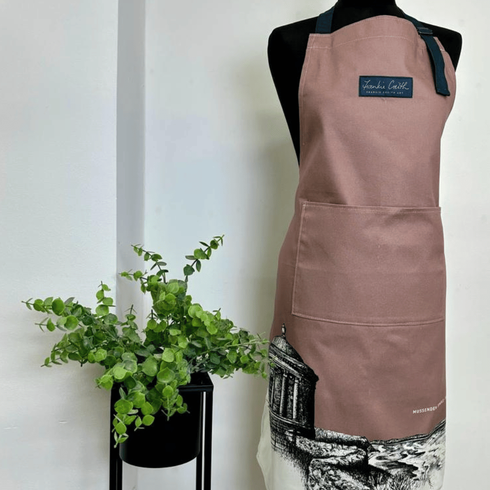 Kitchen Textile Bundle Offer - Apron featuring Mussenden Temple Pen and Ink Illustration