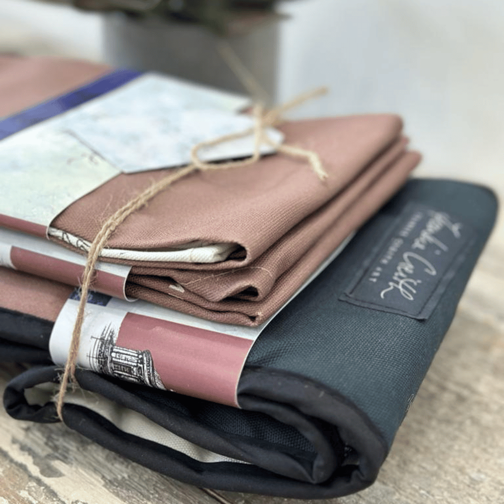 Kitchen Textile Bundle Offer - Oven Gloves, Apron and Tea Towel featuring Mussenden Temple Pen and Ink Illustration