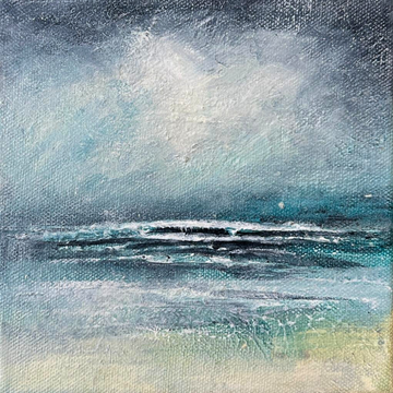 Ocean 3 Mini Original Painting by Frankie Creith Portrush Northern Ireland