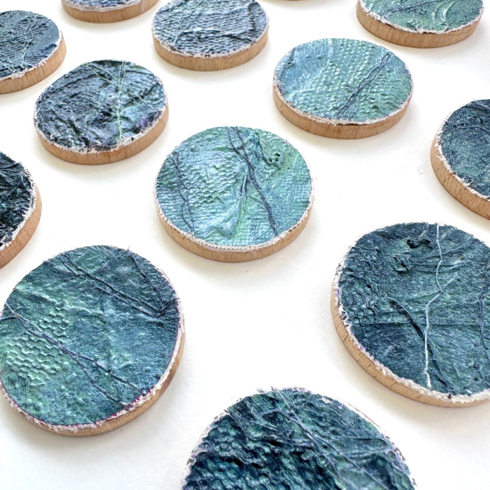 Ocean Coastal Patterns Original Mixed Media Artwork by Frankie Creith North Coast Portrush (Detailed View)