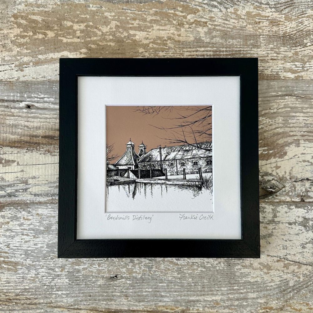 Old Bushmills Distillery Pen and Ink Giclee Print by Frankie Creith