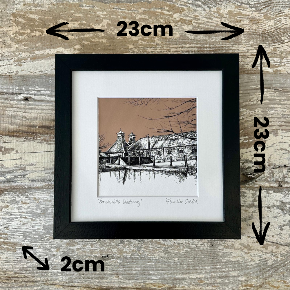Old Bushmills Distillery Pen and Ink Giclee Print by Frankie Creith