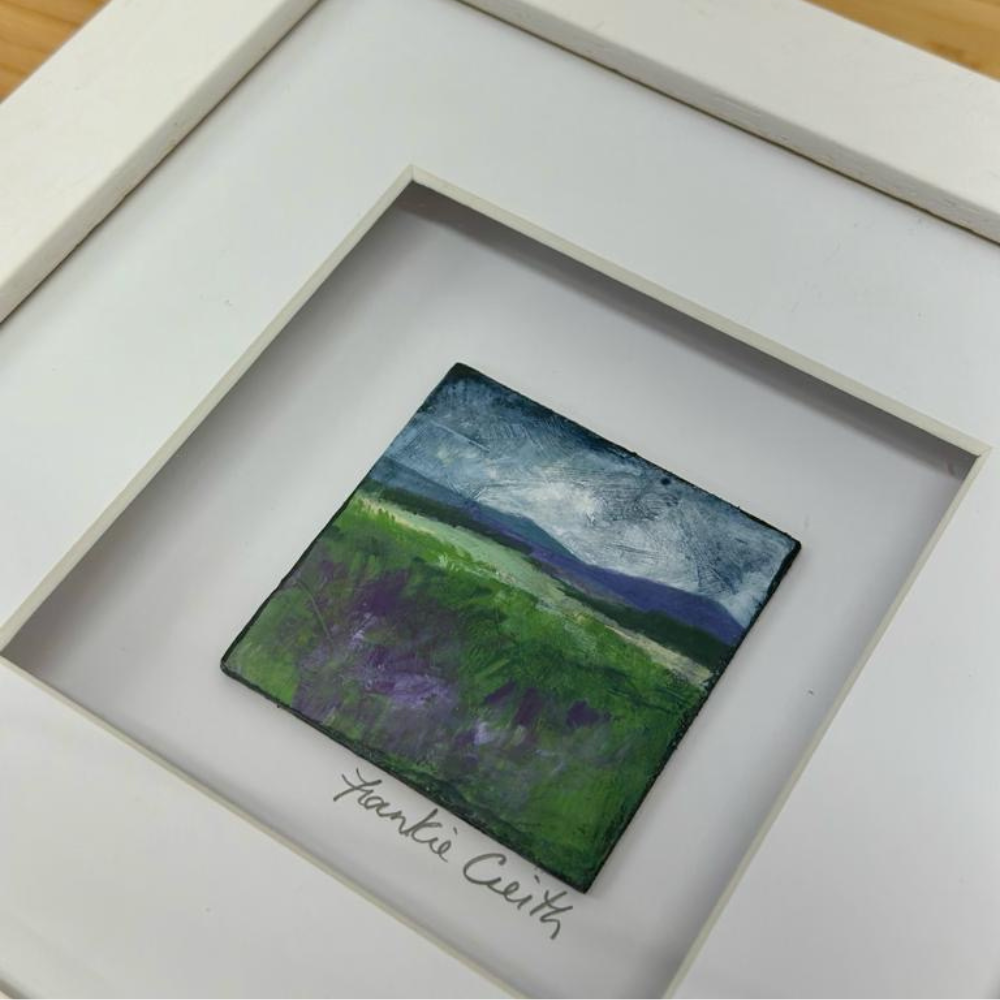 Lavender Texturised Original Acrylic Painting by Frankie Creith (Frame Detail)