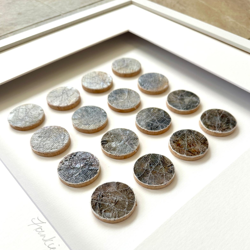 Pebbles Coastal Patterns Original Mixed Media Artwork by Frankie Creith North Coast Portrush (Signed)