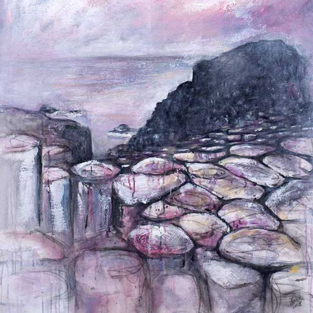 Pink Causeway Apron artwork by Frankie Creith Northern Ireland