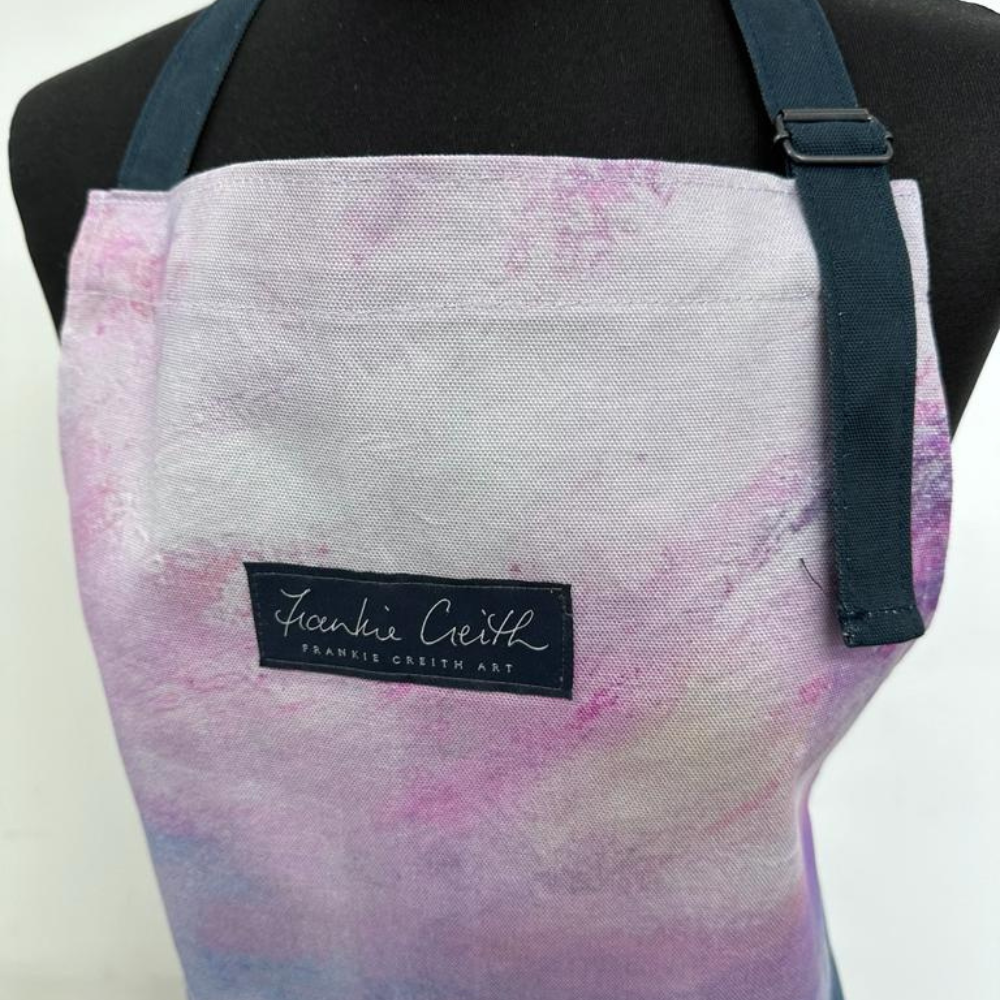 Pink Causeway Apron by Frankie Creith Northern Ireland Bib Close Up