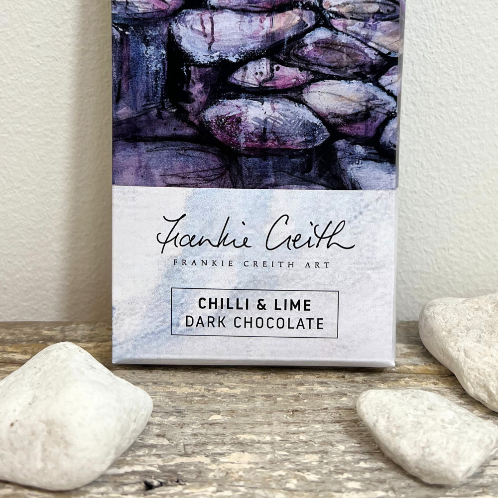 Pink Causeway Chocolate Bar Chilli and Lime Flavour Giant's Causeway Close Up