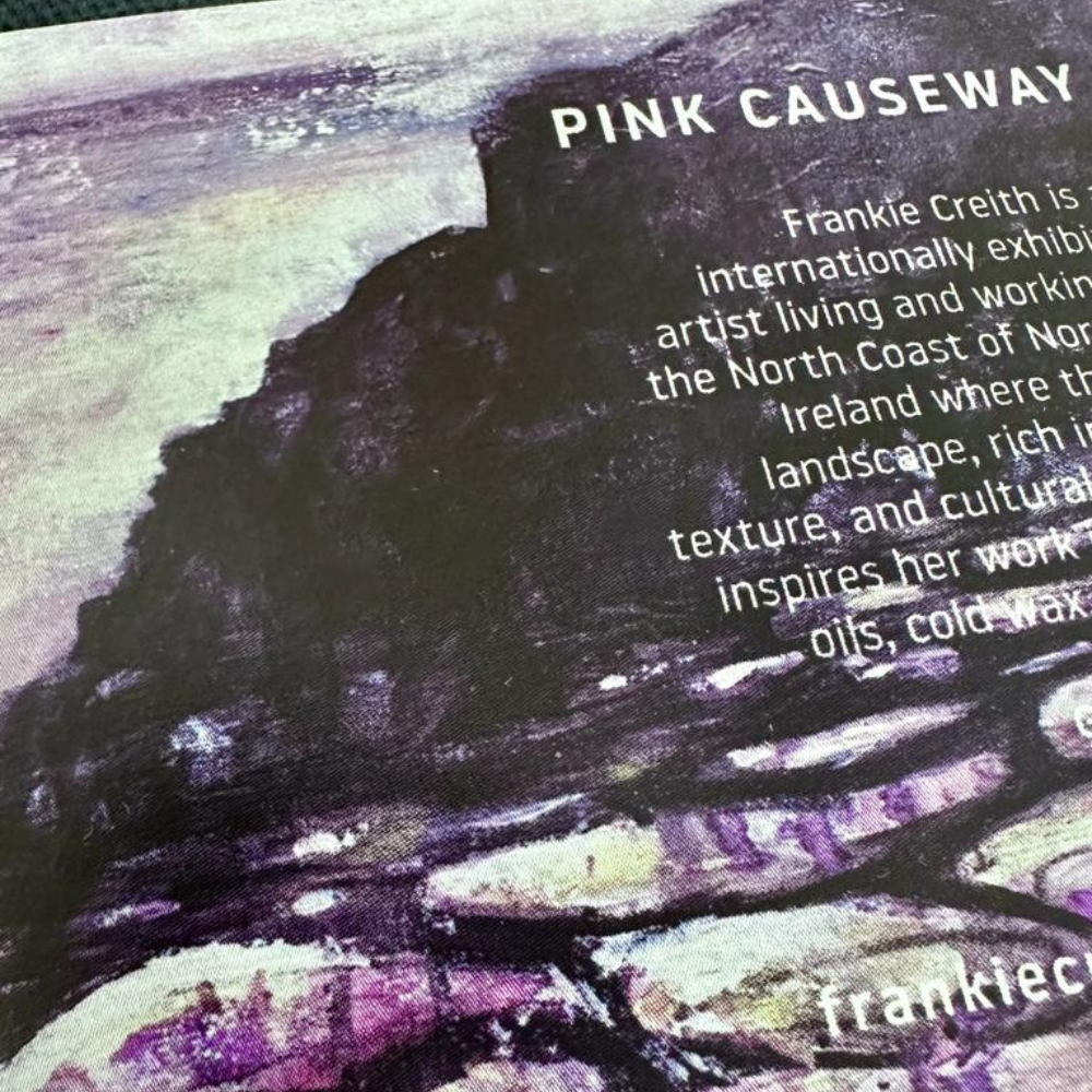 Pink Causeway Oven Glove featuring the Giants Causeway sleeve rear view