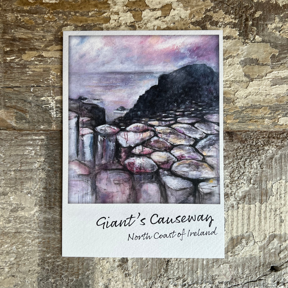 Pink Causeway, The Giant's Causeway Postcard by Frankie Creith Northern Ireland