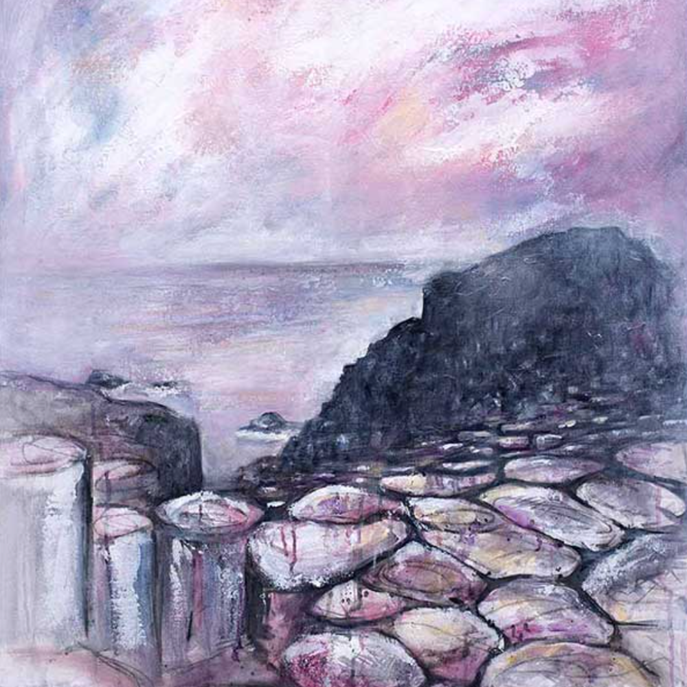 PInk Causeway Wild Fig and Grape Candle by Frankie Creith Portrush (artwork)
