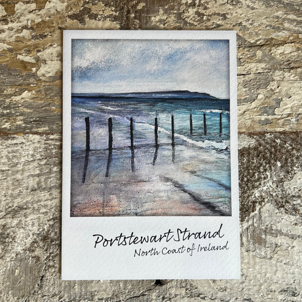 Portstewart Strand Postcard, Northern Ireland by Frankie Creith