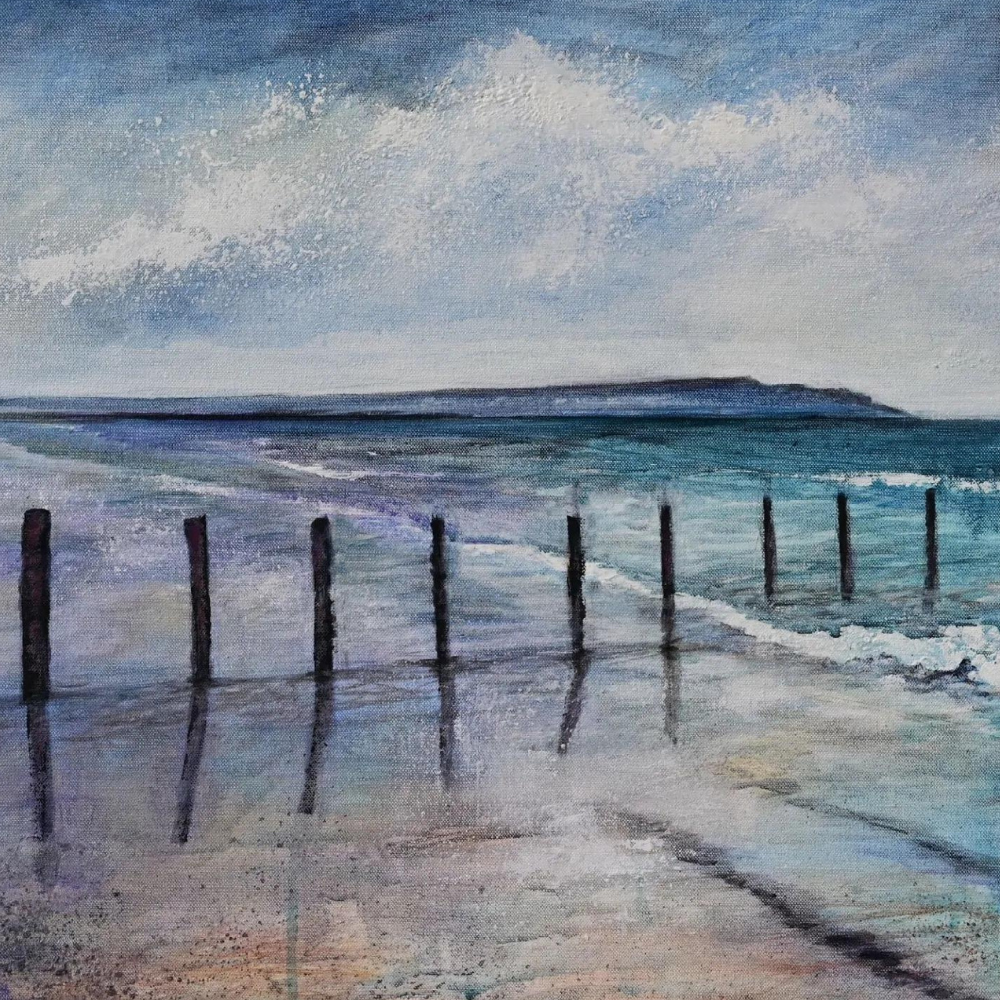 Portstewart Strand Linen Candle by Frankie Creith Portrush (artwork)