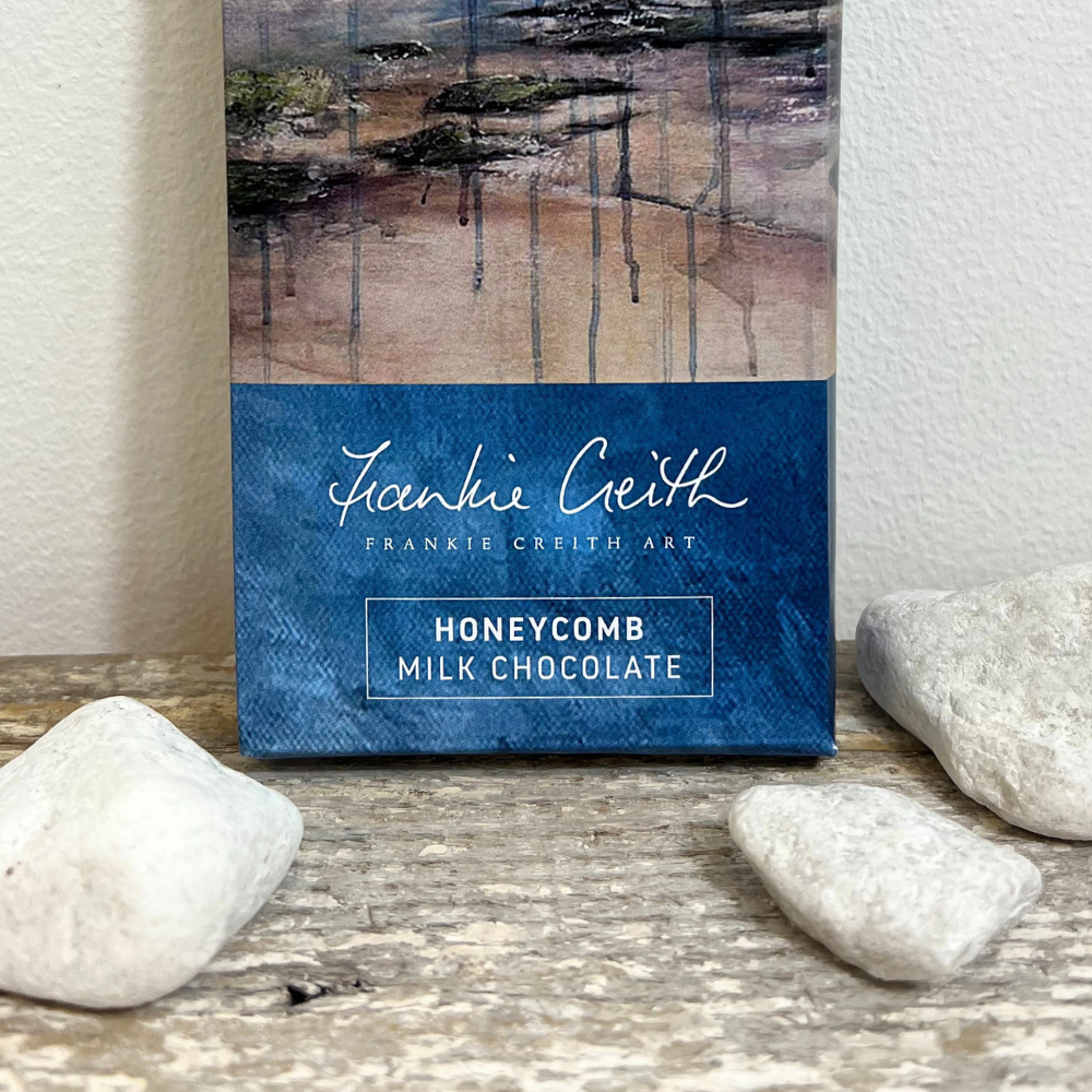 Purple Whiterocks Portrush Honeycomb Chocolate Bar Close Up