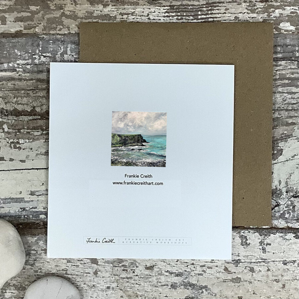 Runkerry Head Greeting Card by Frankie Creith (rear view)