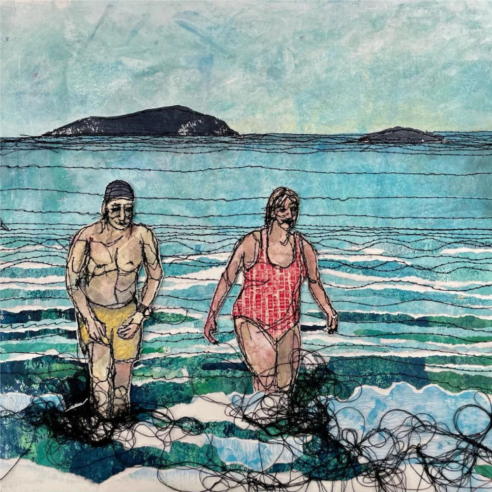 Sea Swimmers Two box framed print by North Coast artist Frankie Creith. (original image)