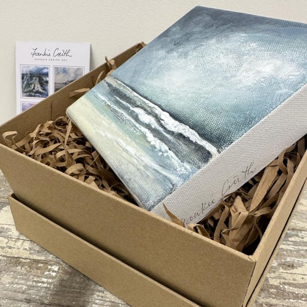 Seascape 3 mini original artwork by frankie creith signature detail