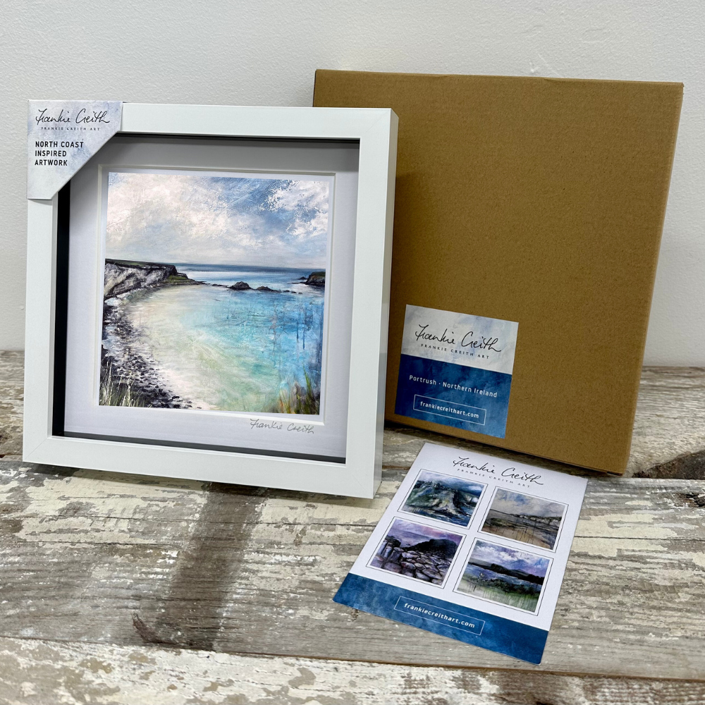 Sheep Island box framed print by North Coast artist Frankie Creith. (with box)