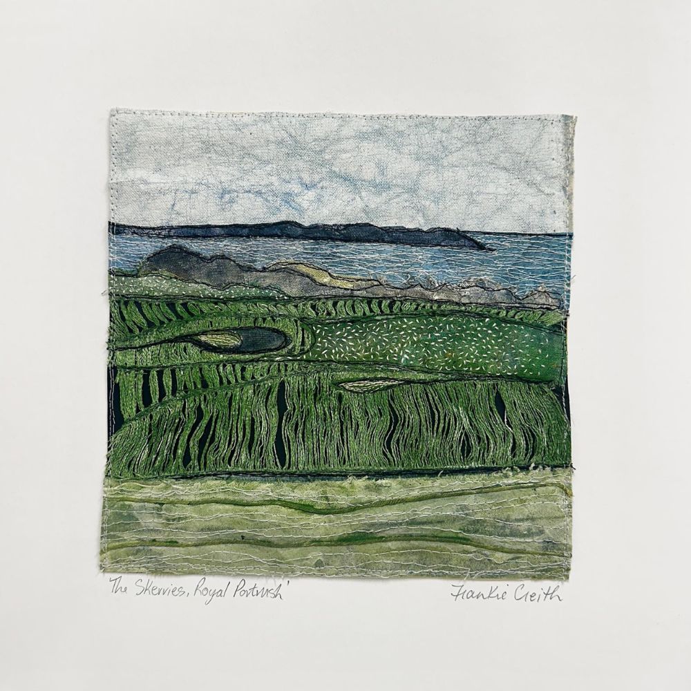 The Skerries Royal Portrush Textile Artwork by Frankie Creith