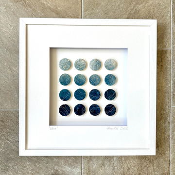 Wave Coastal Patterns Original Mixed Media Artwork by Frankie Creith North Coast Portrush (Framed)