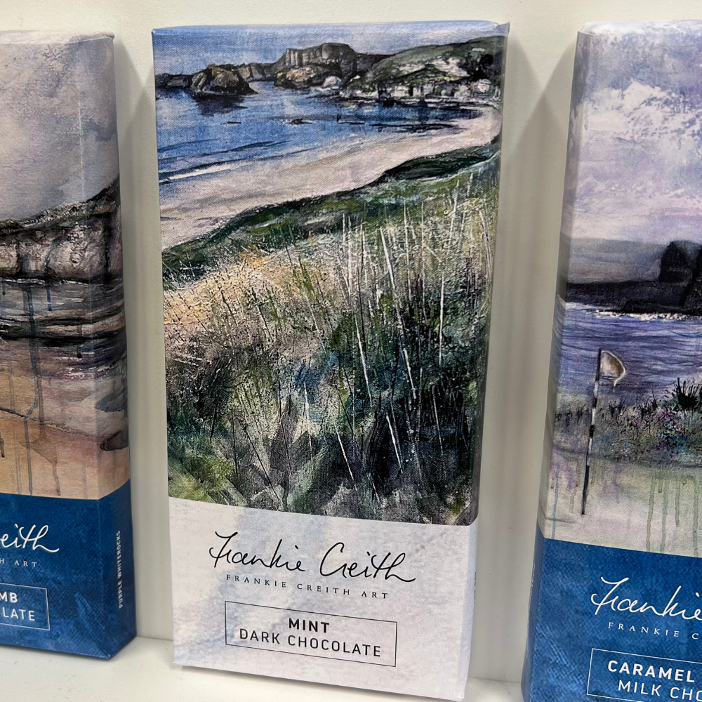 Whitepark Bay Mint Dark Chocolate Bar Northern Irish Side View