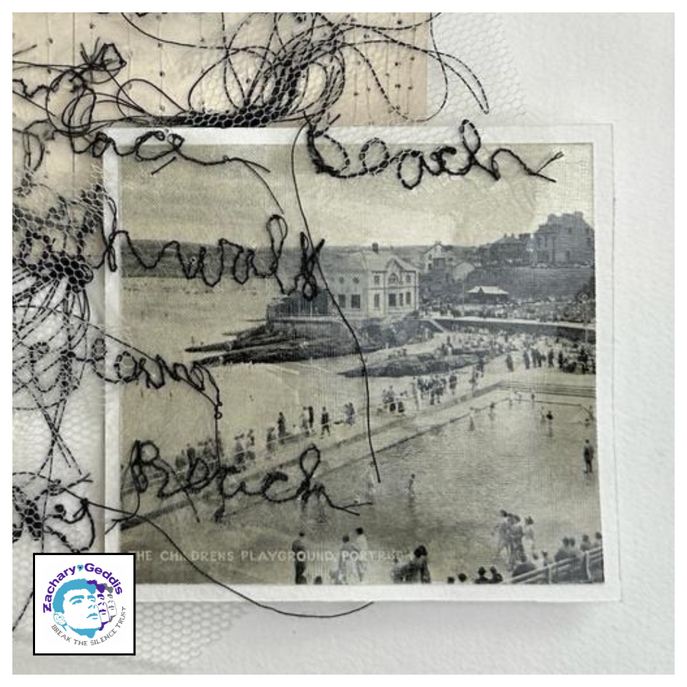 Zachary Geddis Postcards Portrush Paddling Pool One Mixed Media Artwork by Frankie Creith (Postcard Detail)