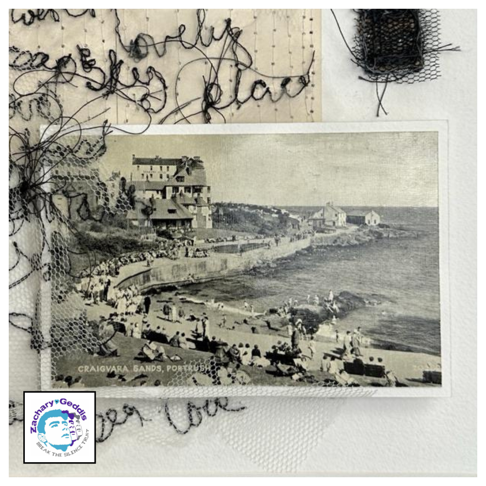 Zachary Geddis Ladies Bathing Place Two Mixed Media Artwork by Frankie Creith (Postcard Detail)