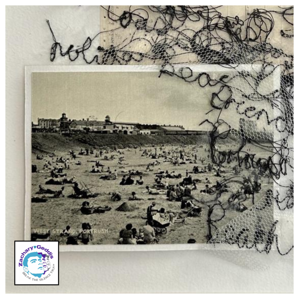 Zachary Geddis West Strand One Mixed Media Artwork by Frankie Creith (Postcard Detail)