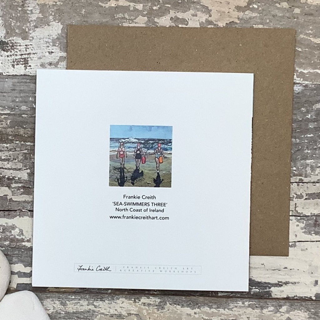 Sea Swimmers Three greeting card rear view