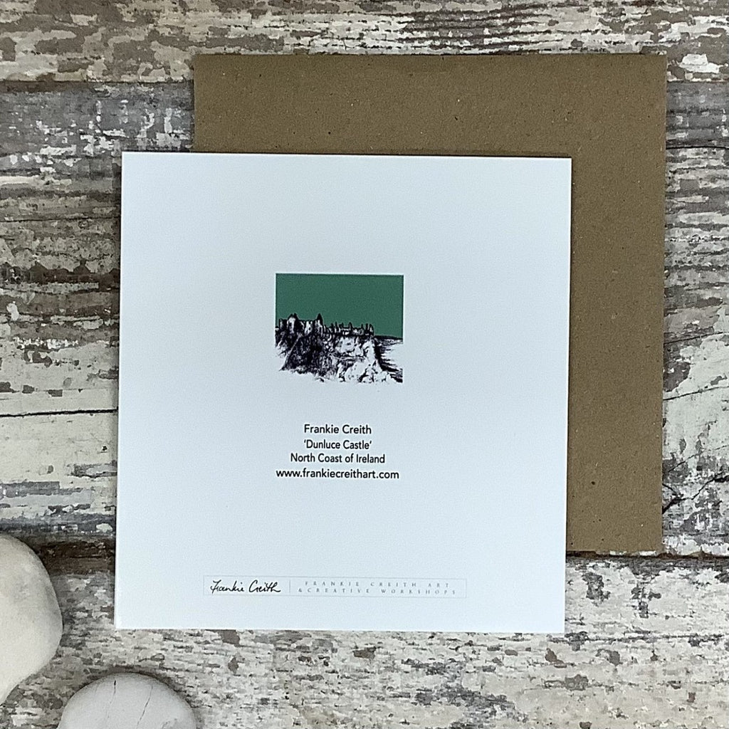 Dunluce Castle Greeting Card rear view