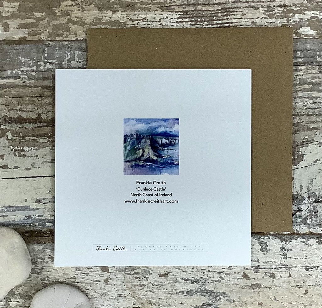 Dunluce greeting card rear view