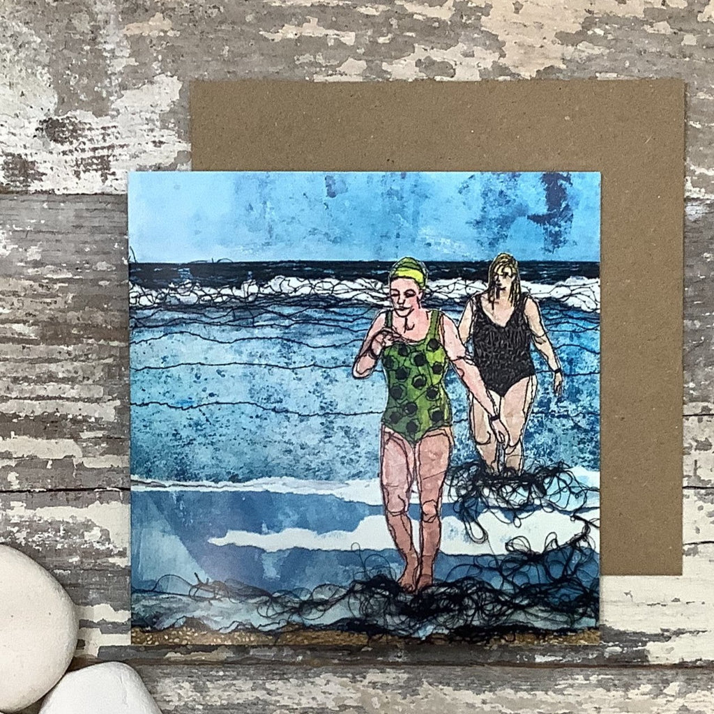 Sea Swimmers One greeting card with envelope