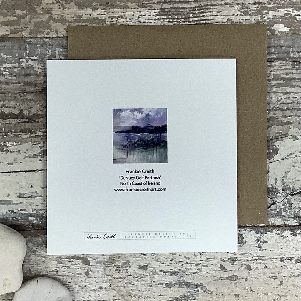 Dunluce Golf Portrush greeting card rear view