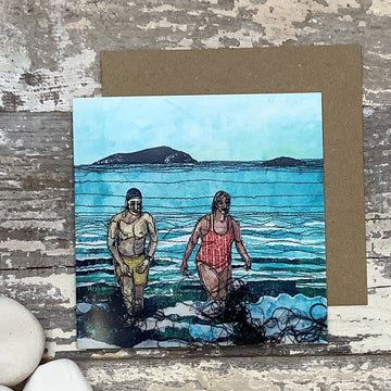 Sea Swimmers Two Greeting card with envelope
