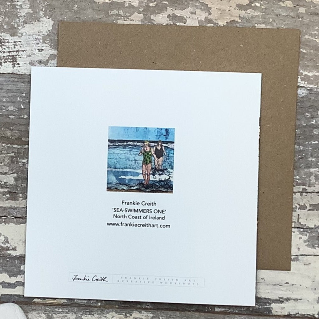 Sea Swimmers One greeting card rear view