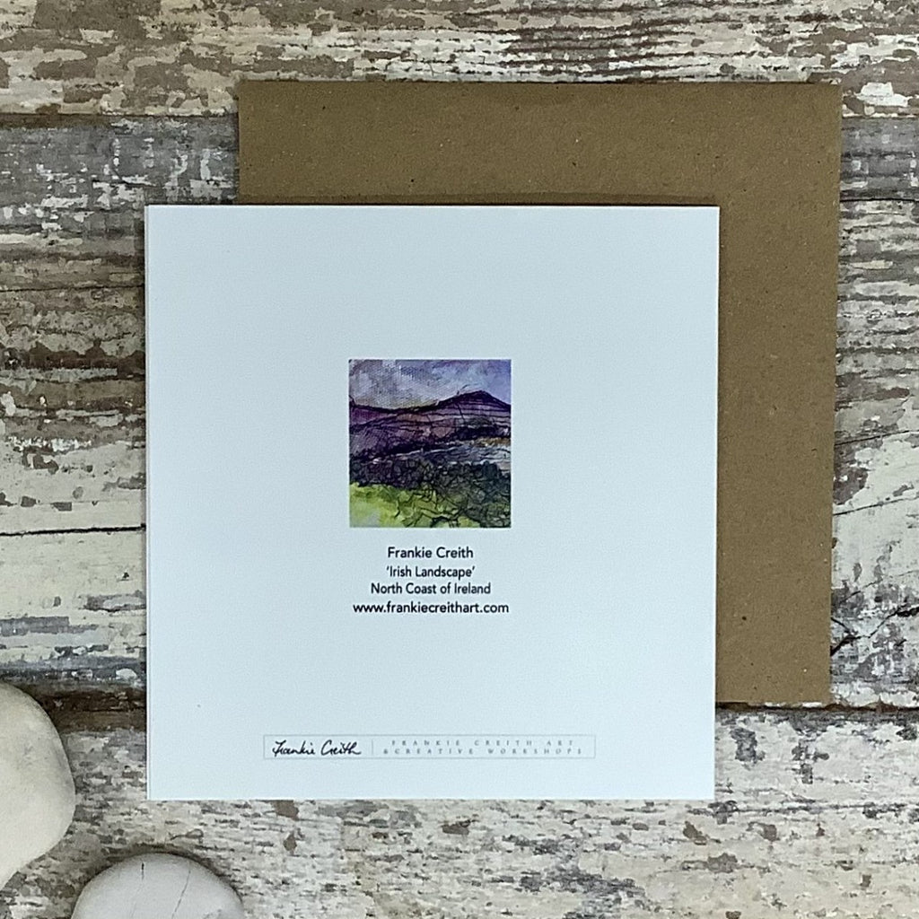 Irish Landscape Mountain greeting card rear view