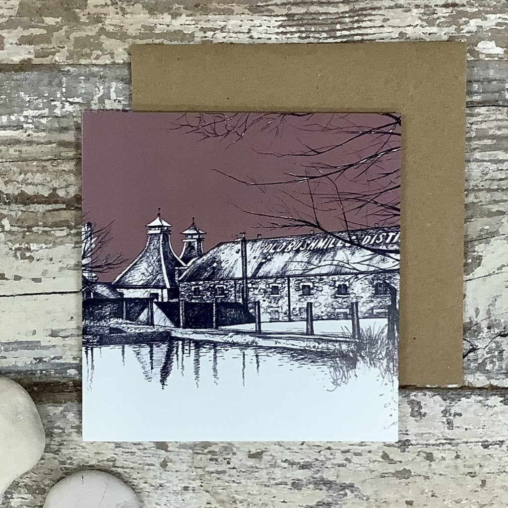 Old Bushmills Distillery greeting card by Frankie Creith