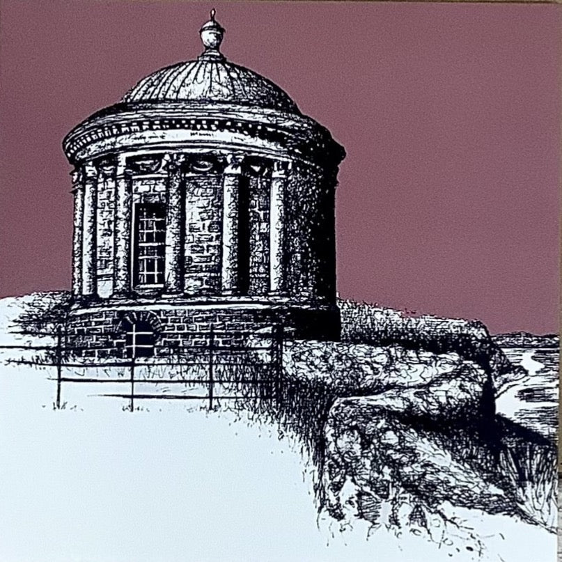 Mussenden Temple Pen and Ink Greeting Card detailed view