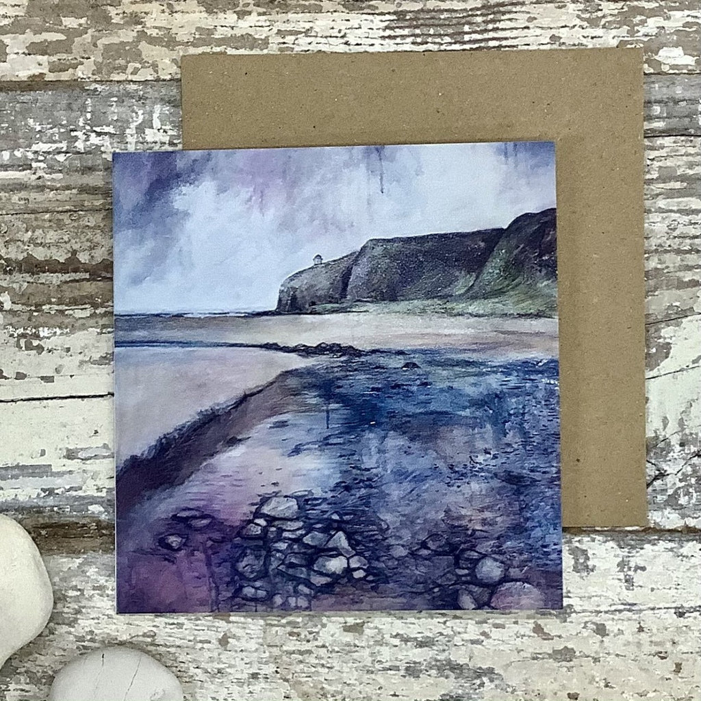 Downhill Beach greeting card by Frankie Creith