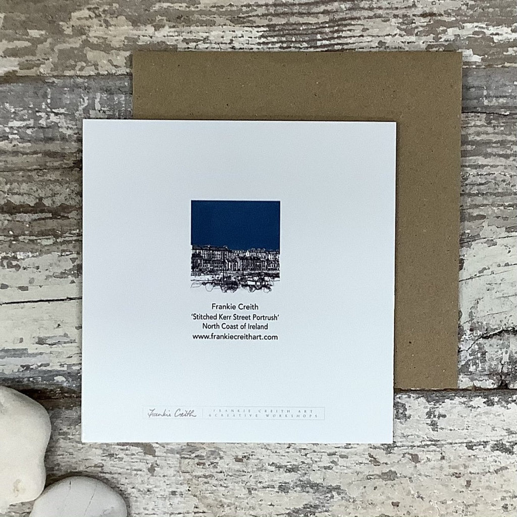 Stitched Portrush Kerr Street Greeting Card rear view