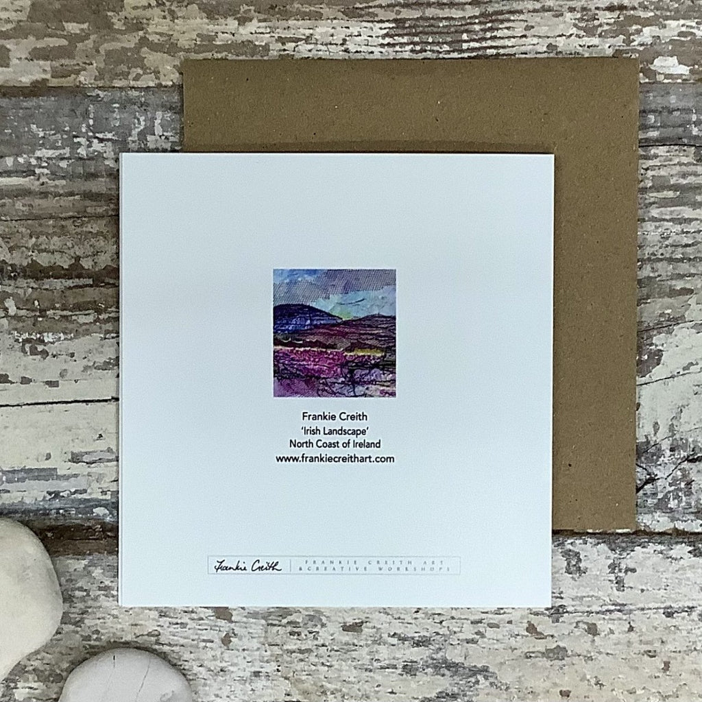 Irish Landscape Heather Greeting Card rear view