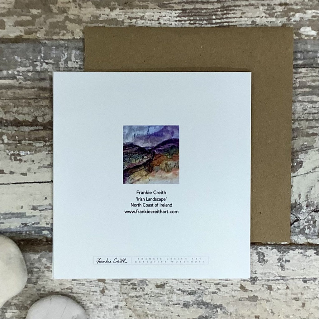 Irish Landscape Sheep Greeting Card (back)