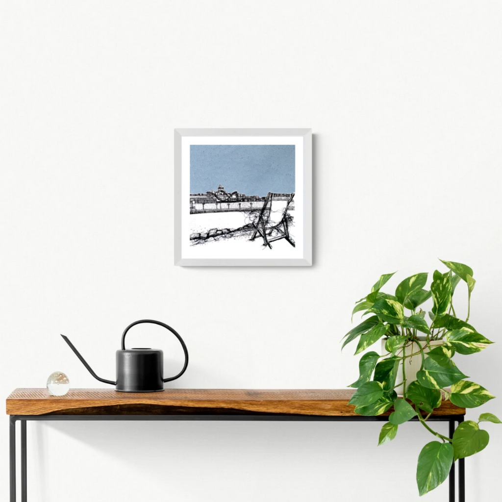 Barrys Portrush giclée print perspective square framed