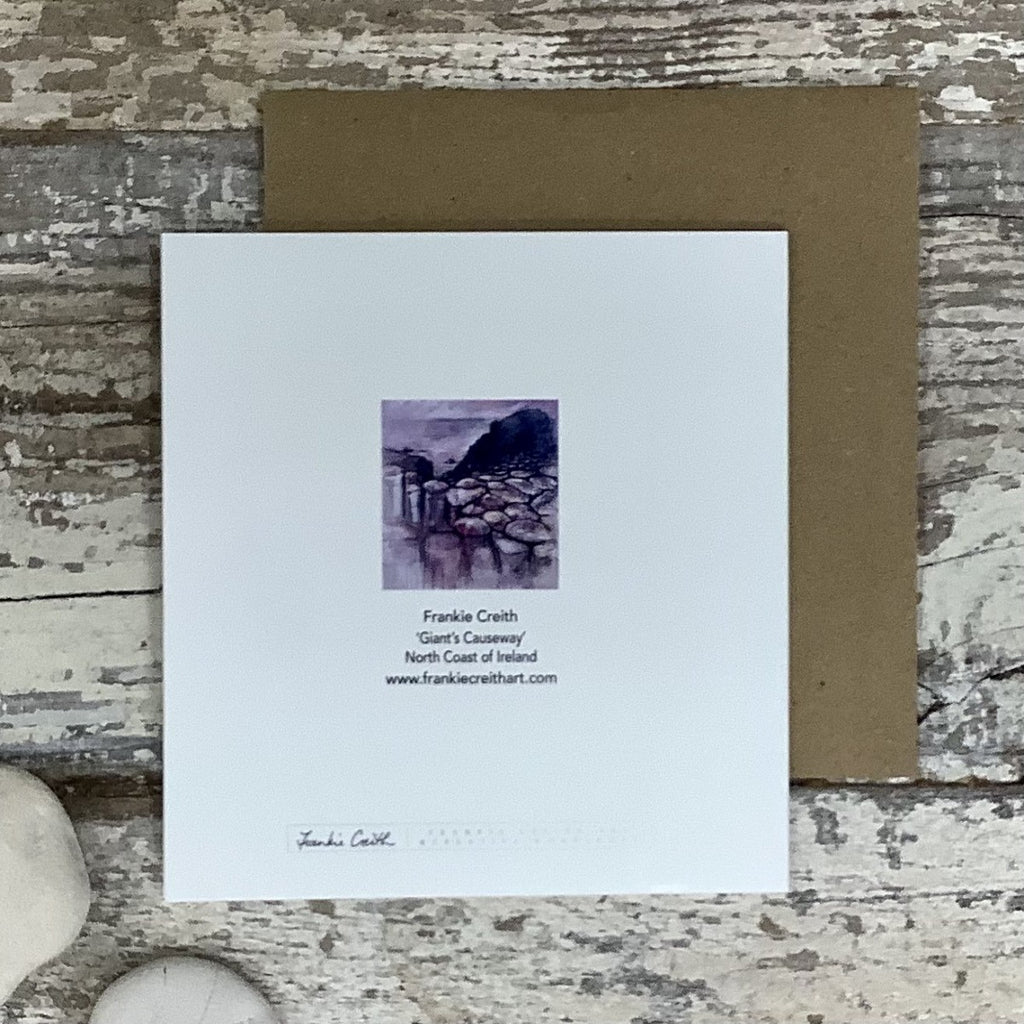Pink Causeway greeting card of the Giant's Causeway