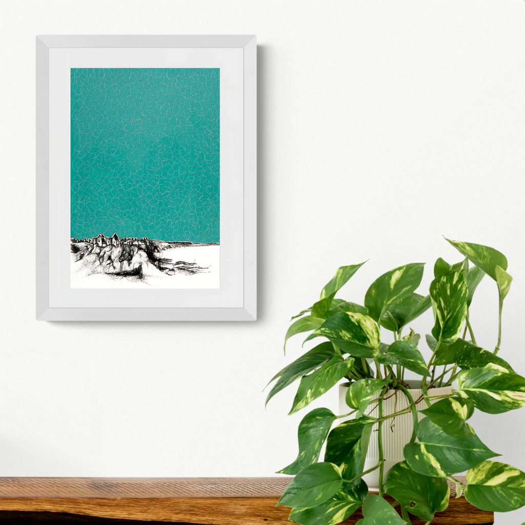 Dunluce Castle giclée print perspective large portrait framed