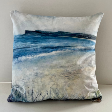 Ballycastle Beach Cushion by Frankie Creith