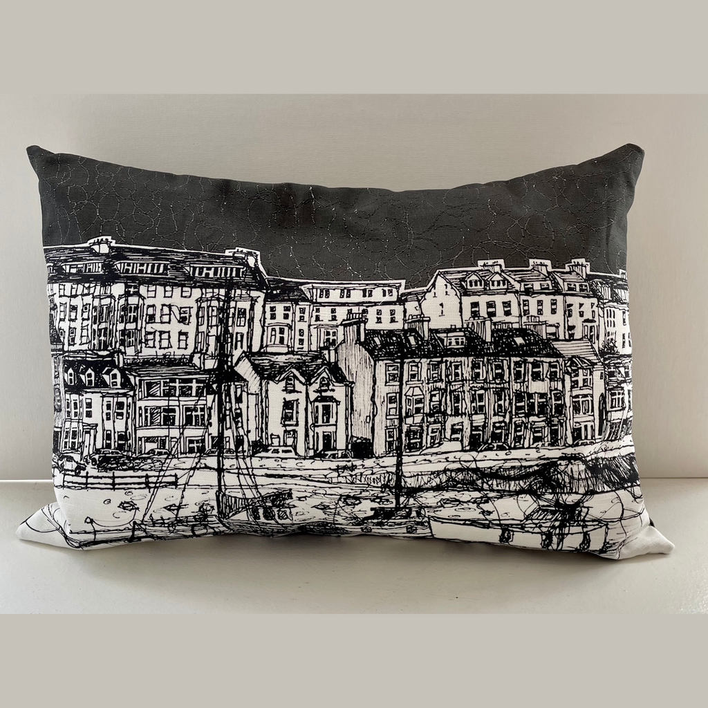 Stitched Portrush Kerr Street Cushion by Frankie Creith